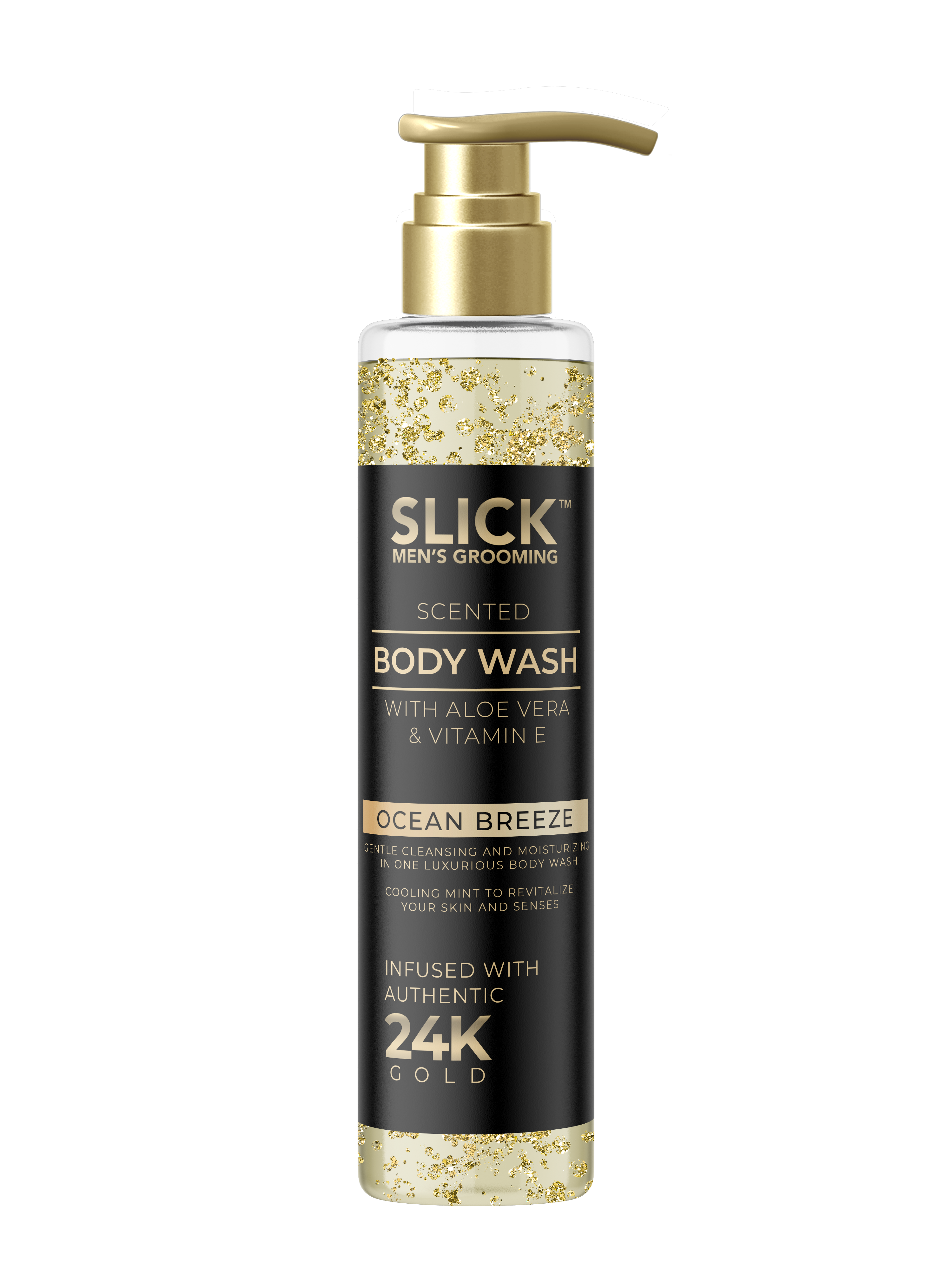 2 in 1 body and face wash with 24k gold and fragrance
