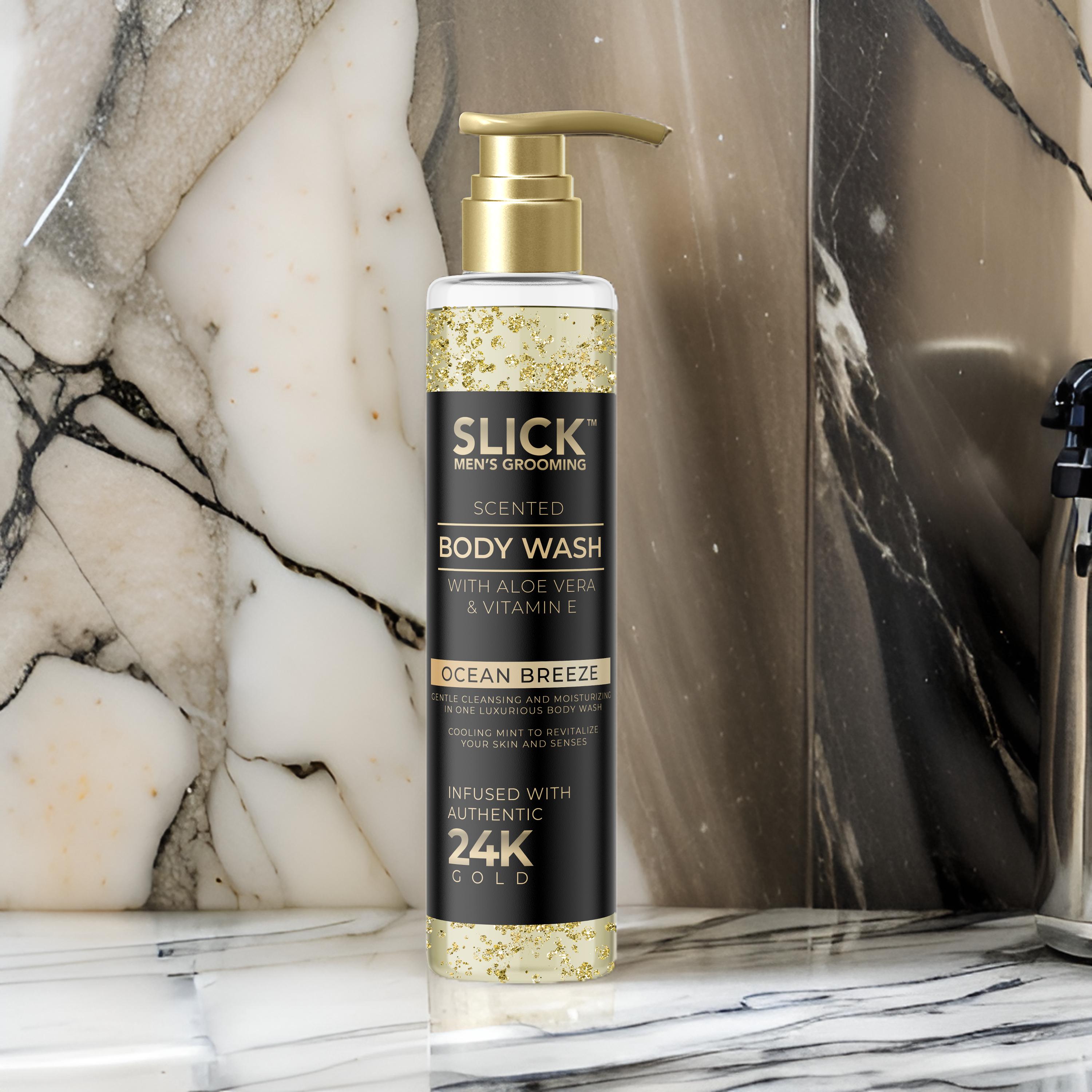 2 in 1 body and face wash with 24k gold and fragrance