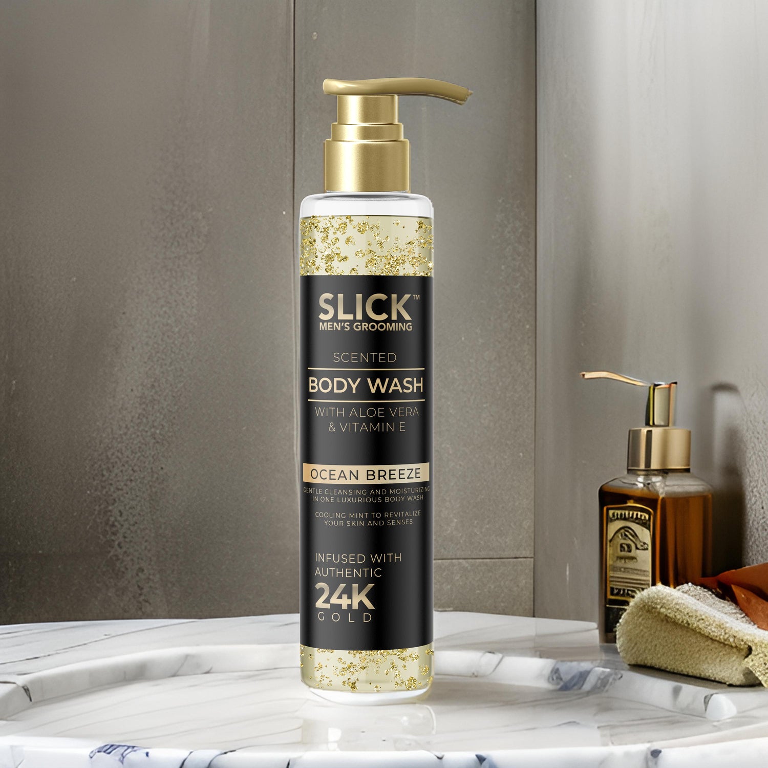 2 in 1 body and face wash with 24k gold and fragrance