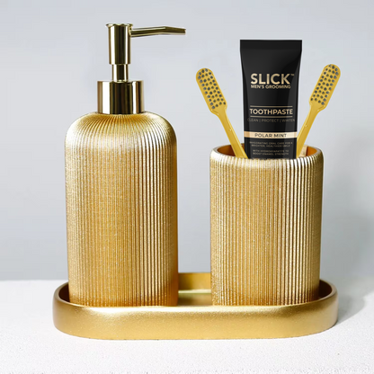 24k Stainless Steel Antimicrobial Toothbrush with stand